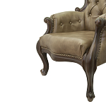 Кресло кожаное с мягкими подлокотниками на 4-х деревянных ножках Evelyn Classical Armchair варинант исполнения - 4 | Loft Concept в Кирове