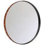 Зеркало овальное в металлической раме с кожаной отделкой Loft in Reflection варинант исполнения - 1 | Loft Concept в Кирове