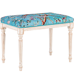 Банкетка из массива бука с цветочным принтом Turquoise Beige Chinoiserie Imperial  Garden Banquette варинант исполнения - 1 | Loft Concept в Кирове