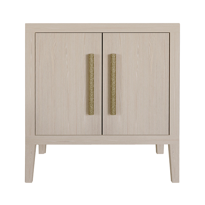 Тумбочка Primo с дверцами шпон Светлый дуб Древесина Золотой в Кирове | Loft Concept 