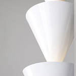 Подвесной светильник светодиодный в виде ряда белых металлических конусов  Herringbone варинант исполнения - 6 | Loft Concept в Кирове