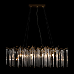 Люстра подвесная прямоугольная с бронзовыми акцентами и прозрачными стеклянными каплями Droplet Chandelier варинант исполнения - 2 | Loft Concept в Кирове