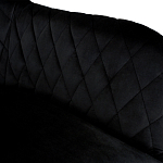 Барный стул со спинкой и подлокотниками на 4-х деревянных ножках Douglas Rhombus Черный Велюр варинант исполнения - 4 | Loft Concept в Кирове