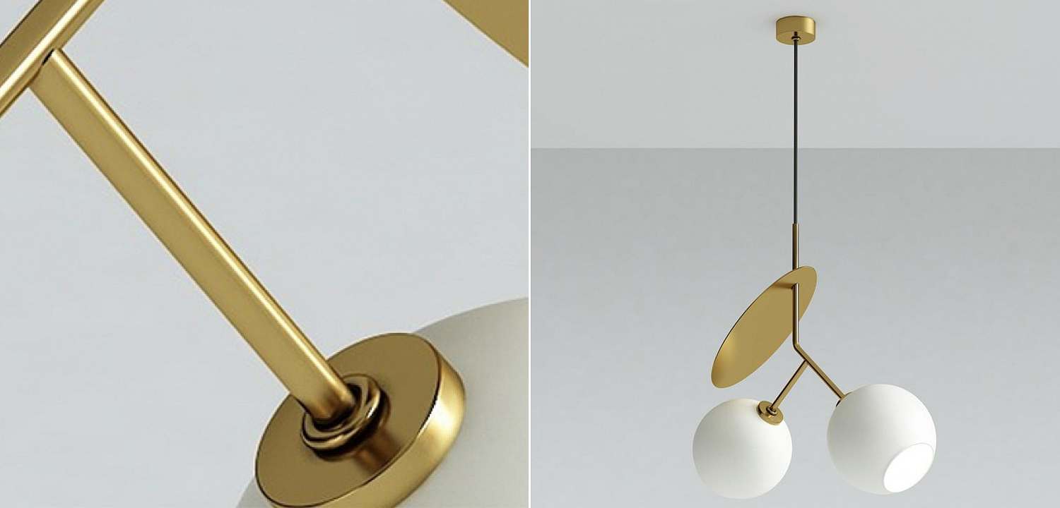 Подвесной светильник Cherry Pendant Double Gold Подвесной светильник Cherry Pendant Double Gold - Loft-Concept в Кирове