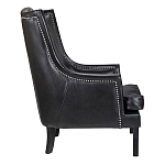Кресло из натуральной кожи на 4-х деревянных ножках из массива бука Daniel Leather Armchair black варинант исполнения - 2 | Loft Concept в Кирове