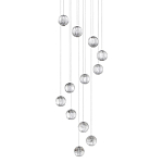 Люстра каскадная с прозрачными шарообразными плафонами Crystal Globule варинант исполнения - 1 | Loft Concept в Кирове