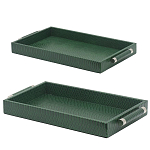 Комплект из двух прямоугольных подносов зеленого цвета Serpent варинант исполнения - 2 | Loft Concept в Кирове