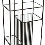 Стеллаж из металла и стекла Menzie Black Stripes Metal Rack варинант исполнения - 3 | Loft Concept в Кирове