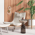 Бра с белым плафоном в форме восьмерки и круглым основанием Luke Lampco Tracer Lamp варинант исполнения - 6 | Loft Concept в Кирове