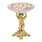 Чаша с цветочным орнаментом на ножке в виде бронзового ангела Eden Garden варинант исполнения - 1 | Loft Concept в Кирове