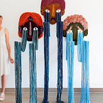 Вязаный Арт-Объект на стену из трех элементов Triptych варинант исполнения - 2 | Loft Concept в Кирове