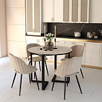 Стол обеденный раздвижной со столешницей бежевый мрамор Magali варинант исполнения - 4 | Loft Concept в Кирове