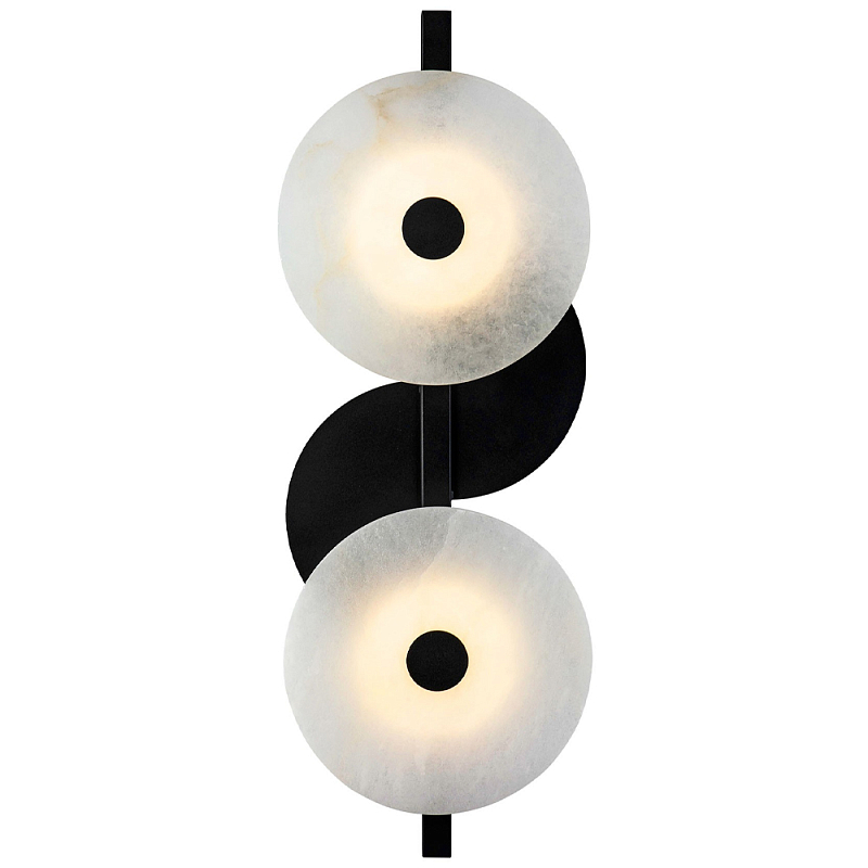 Бра со стеклянными плафонами-дисками Black and White Circles Wall Lamp Черно-белый Бра со стеклянными плафонами-дисками Black and White Circles Wall Lamp Черно-белый в Кирове | Loft Concept