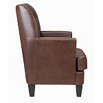 Кресло из натуральной кожи c мягкими подлокотниками на 4-х деревянных ножках из массива бука Joseph Armchair brown варинант исполнения - 2 | Loft Concept в Кирове