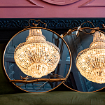 Зеркало настенное в раме золотого цвета с декором птица на ветке Mirror Portal варинант исполнения - 3 | Loft Concept в Кирове