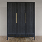 Большой Шкаф Primo Черный дуб с 3 дверьми и 3 выдвижными ящиками варинант исполнения - 1 | Loft Concept в Кирове