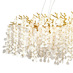 Линейная люстра с круглыми хрустальными подвесками Fairytree Gold Crystal Branches Linear Chandelier  варинант исполнения - 2 | Loft Concept в Кирове