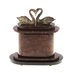 Часы настольные из натурального камня с декором в виде двух лебедей Swans Stone Clock варинант исполнения - 7 | Loft Concept в Кирове