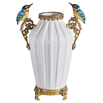 Ваза белого цвета из фарфора с птичкми White Garden варинант исполнения - 1 | Loft Concept в Кирове