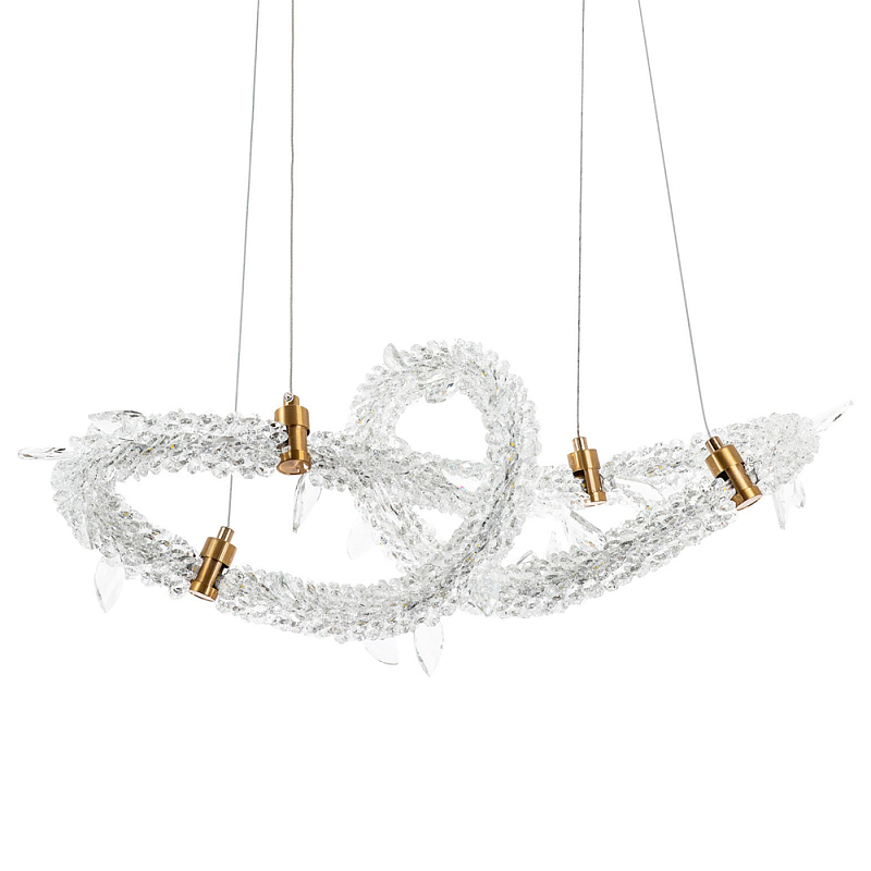 Фигурная люстра украшенная кристаллами из хрусталя Gilbertine Crystals Curly Ring Chandelier Прозрачный Латунь Фигурная люстра украшенная кристаллами из хрусталя Gilbertine Crystals Curly Ring Chandelier Прозрачный Латунь в Кирове | Loft Concept