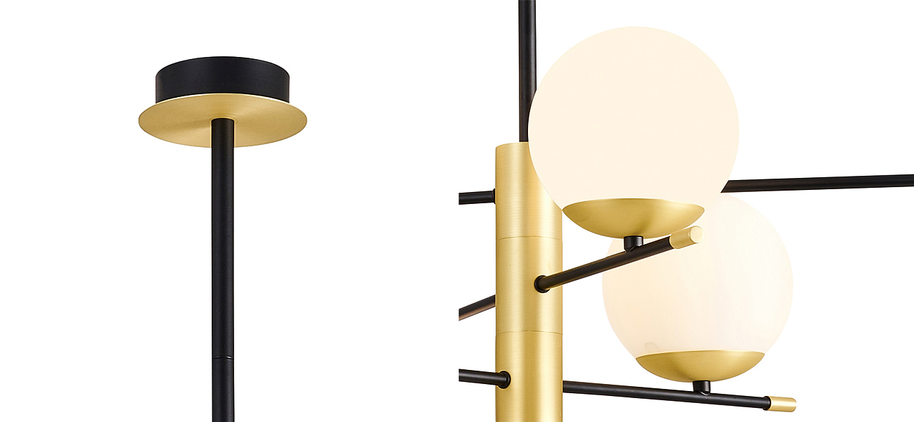 Люстра Черная с Золотом Spike Balls Hanging 6 Lamp Люстра Черная с Золотом Spike Balls Hanging 6 Lamp - Loft-Concept в Кирове