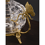 Конфетница из прозрачного рельефного стекла с ручками в виде стрекоз и фигуркой лебедя Eden Garden варинант исполнения - 4 | Loft Concept в Кирове