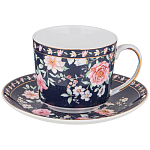 Чайный сервиз из фарфора синий на 6 персон 14 предметов Flower Porcelain Collection варинант исполнения - 2 | Loft Concept в Кирове