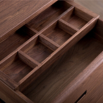 Прикроватный столик деревянный с 2-мя ящиками Moon Walnut Furniture варинант исполнения - 1 | Loft Concept в Кирове