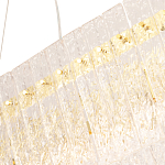 Люстра подвесная овальная с рельефными стеклянными панелями и золотым металлическим каркасом Textured Glass Chandelier варинант исполнения - 3 | Loft Concept в Кирове