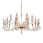 Люстра с 18-ю лампочками и изогнутыми прозрачными элементами из стекла Twisted Glass Candles Chandelier варинант исполнения - 1 | Loft Concept в Кирове