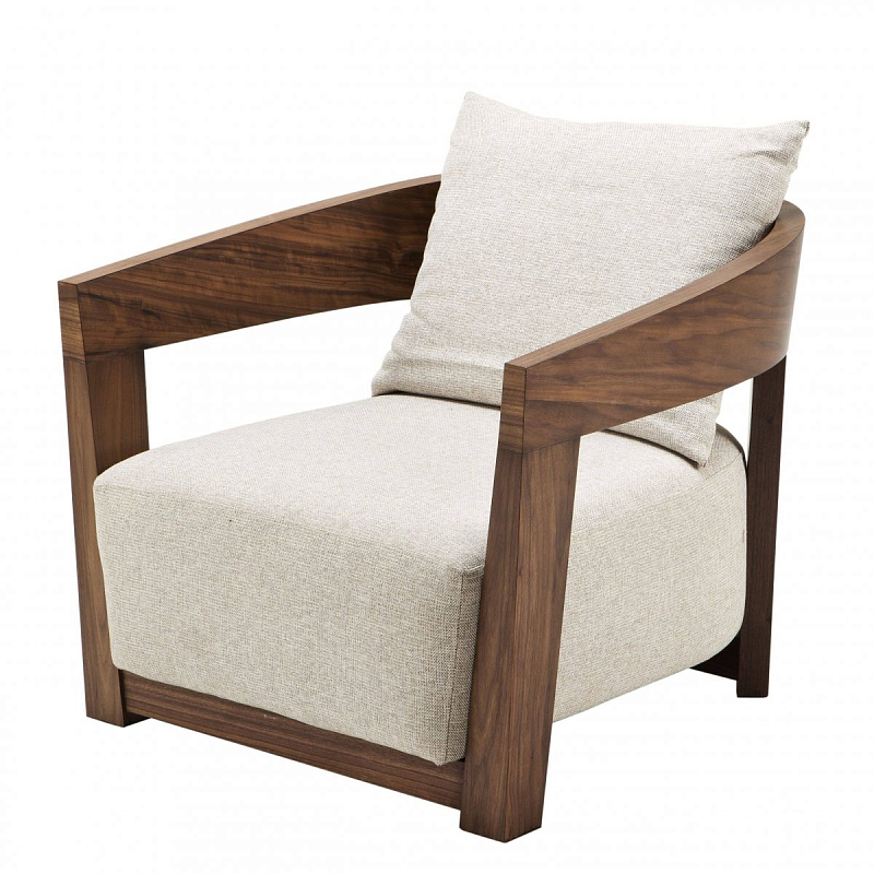 Кресло Eichholtz Chair Rubautelli Walnut Орех Молочный Кресло Eichholtz Chair Rubautelli Walnut Орех Молочный в Кирове | Loft Concept