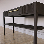 Дизайнерская Консоль с полкой и ящиком Primo Темный орех варинант исполнения - 5 | Loft Concept в Кирове