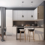 Кухонный гарнитур белый акриловый фасад Eveline White Kitchen Set варинант исполнения - 1 | Loft Concept в Кирове