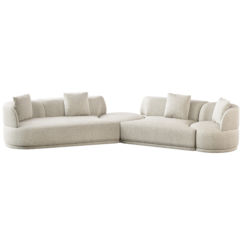 Угловой диван Calypso с поворотным механизмом и пуфом   Бежевый в Кирове | Loft Concept 