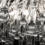 Люстра подвесная с прозрачными стеклянными подвесками в форме капель Диаметр 80 см Droplet Chandelier варинант исполнения - 10 | Loft Concept в Кирове