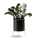 Кашпо из металла и латуни Elegance Elevated Planters черное варинант исполнения - 3 | Loft Concept в Кирове