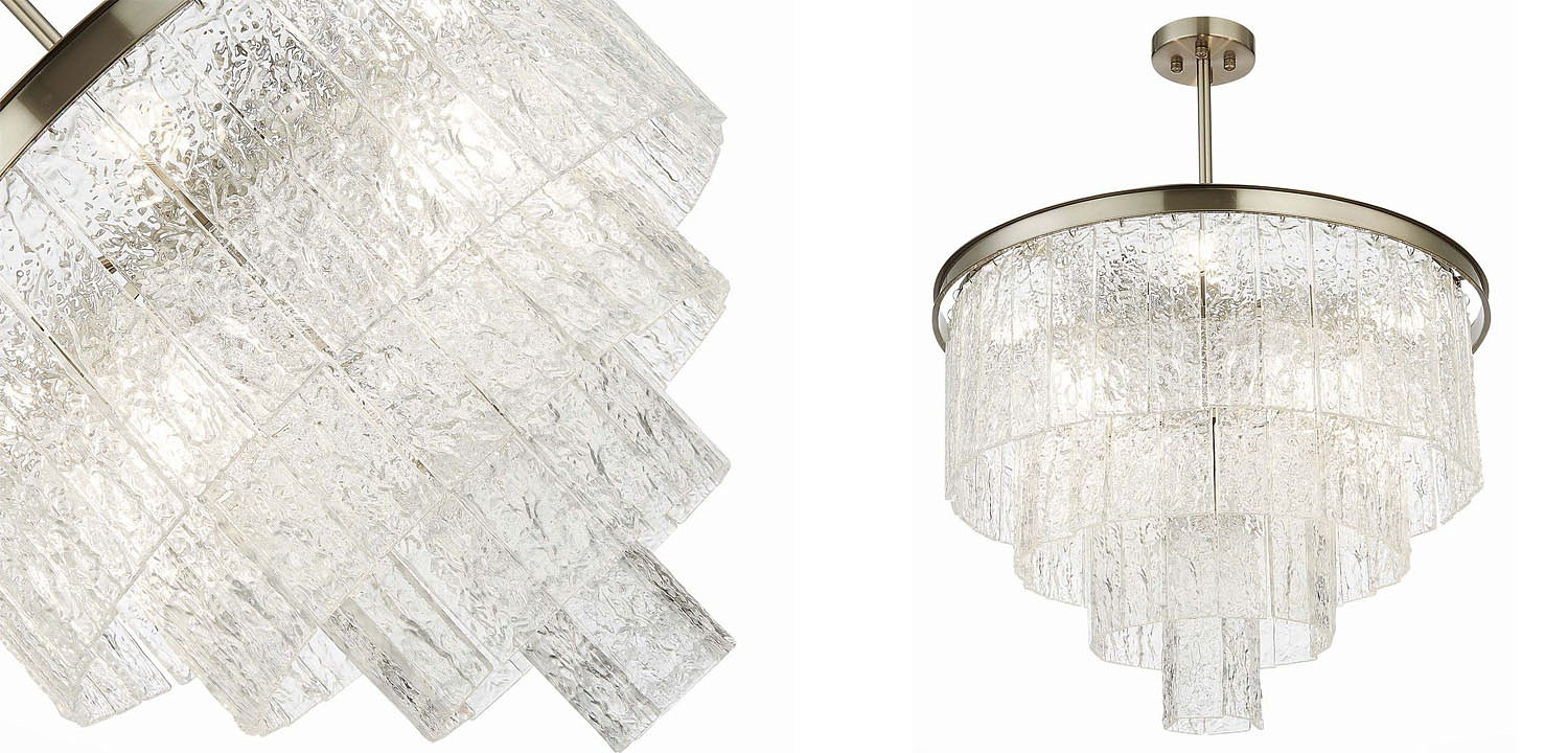 Люстра Renea Textured Glass Chandelier Nickel D60 Люстра Renea Textured Glass Chandelier Nickel D60 - Loft-Concept в Кирове
