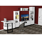 Стеллаж книжный белый с 3-мя открытыми полками и дверкой Strict Lines варинант исполнения - 6 | Loft Concept в Кирове