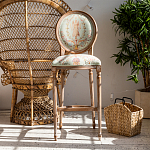 Барный стул из массива бука светло-зеленый с растительным орнаментом Raffael Angel Green Bar stool варинант исполнения - 7 | Loft Concept в Кирове