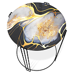 Стол журнальный круглый со столешницей из стекла Gold and Black Marble варинант исполнения - 2 | Loft Concept в Кирове