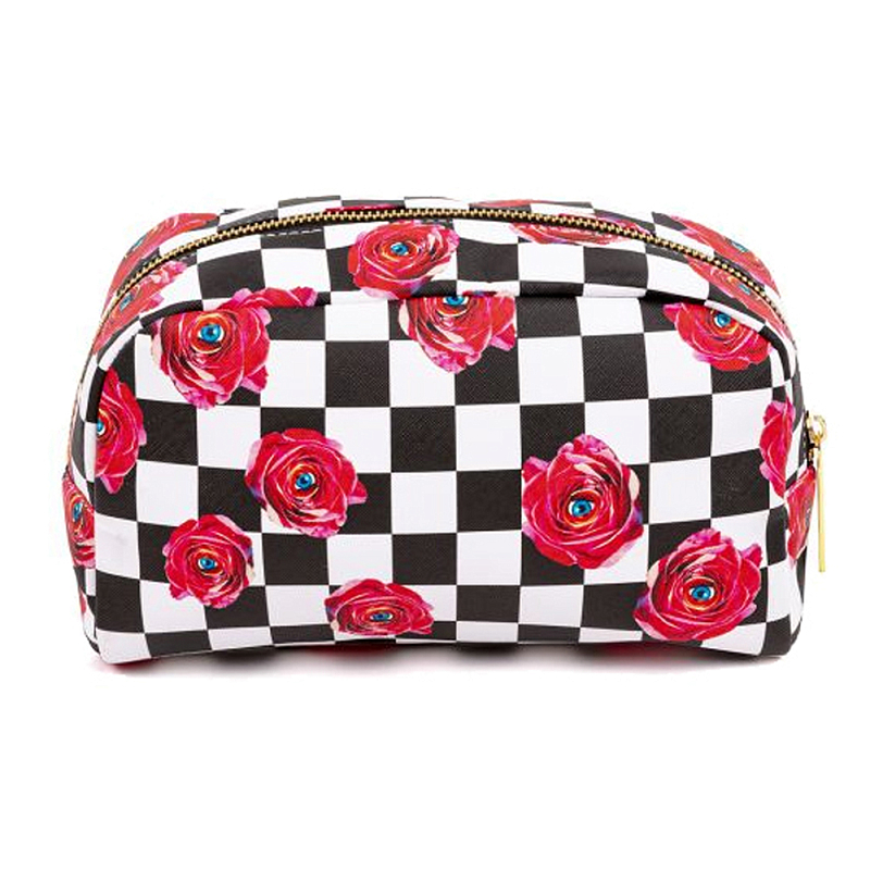 Косметичка Seletti Roses on Check Черный Красный Белый Косметичка Seletti Roses on Check Черный Красный Белый в Кирове | Loft Concept