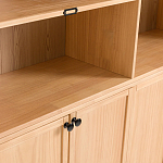 Книжный шкаф из массива сосны с металлической лестницей Burton Wood Cabinet варинант исполнения - 7 | Loft Concept в Кирове