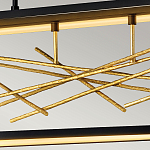 Люстра прямоугольная черного цвета с декором в виде ветвей в золотой отделке Hinkley варинант исполнения - 6 | Loft Concept в Кирове