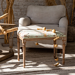 Банкетка из массива бука светло-зеленая с растительным орнаментом Raffael Angel Floral Banquette варинант исполнения - 6 | Loft Concept в Кирове