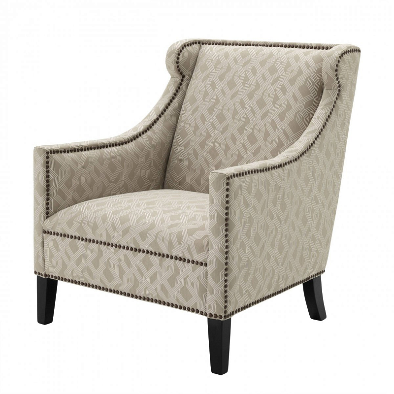 Кресло Eichholtz Chair Jenner Grey Бежево-серый Черный Кресло Eichholtz Chair Jenner Grey Бежево-серый Черный в Кирове | Loft Concept