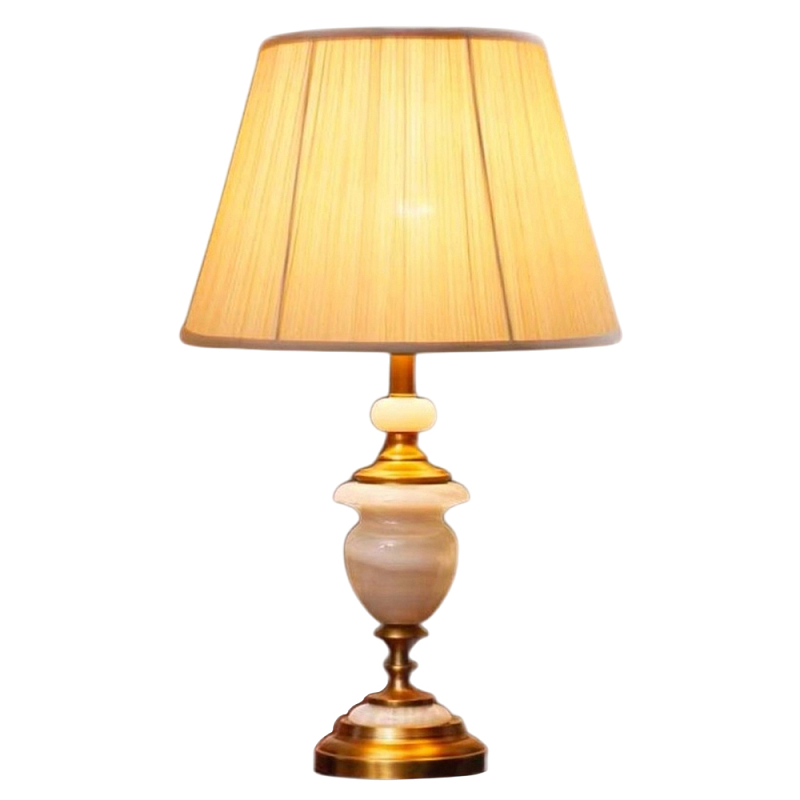 Настольная лампа керамическая с тканевым абажуром Millennium Бронза Белый в Кирове | Loft Concept 