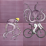 Плитка с узором Осьминог велосипедист варинант исполнения - 2 | Loft Concept в Кирове