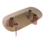 Обеденный стол со стеклянной столешницей и розовыми ножками с тканевой обивкой Wrigley варинант исполнения - 1 | Loft Concept в Кирове