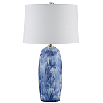 Настольная лампа керамическая с бело-синими мазками Painterly Strokes варинант исполнения - 3 | Loft Concept в Кирове