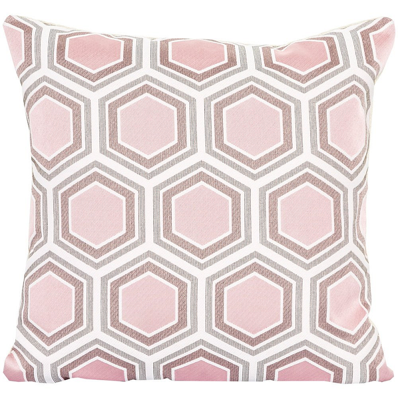 Подушка Hexagon Pink Geometry Белый Розовый пастельный Подушка Hexagon Pink Geometry Белый Розовый пастельный в Кирове | Loft Concept